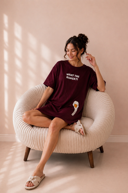 Women’s Short-Sleeve Cotton Nightshirt-1119-k