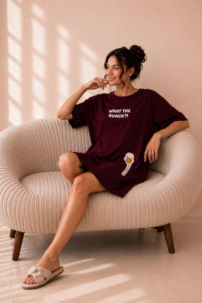 Women’s Short-Sleeve Cotton Nightshirt-1119-k