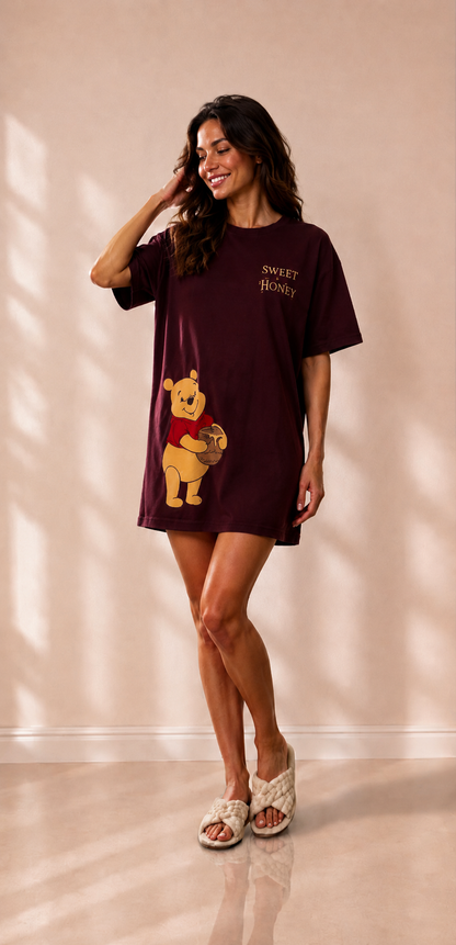 Women’s Short-Sleeve Cotton Nightshirt-1116-k