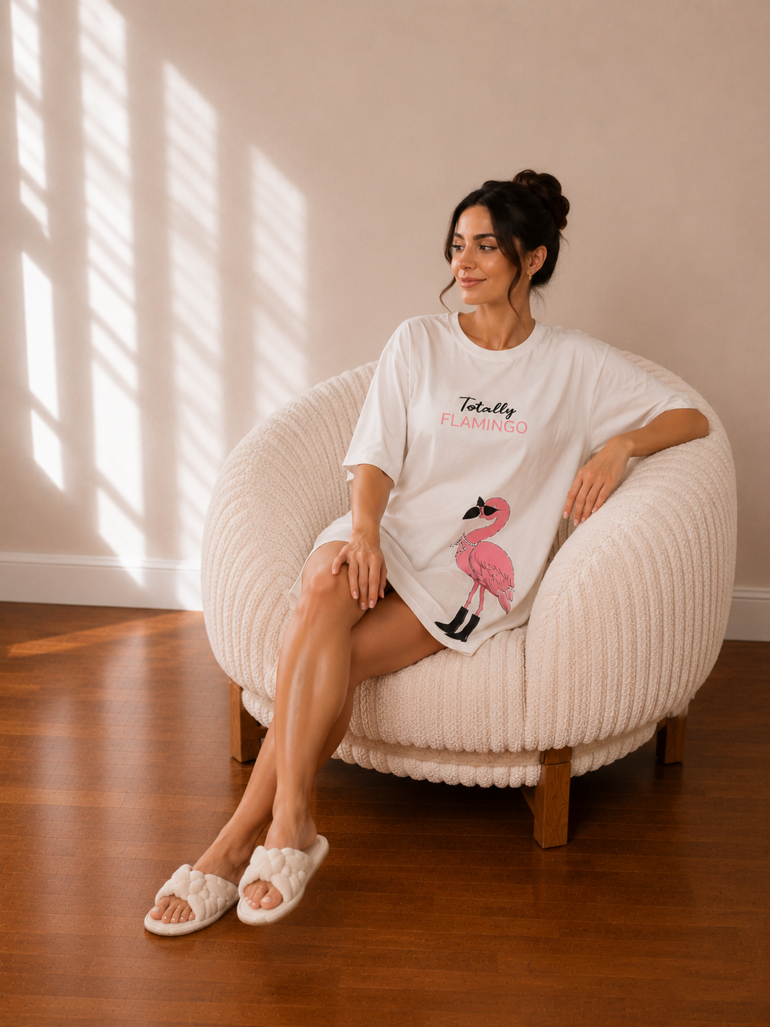 Women’s Short-Sleeve Cotton Nightshirt-1113-k