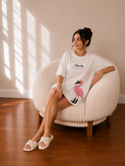 Women’s Short-Sleeve Cotton Nightshirt-1113-k